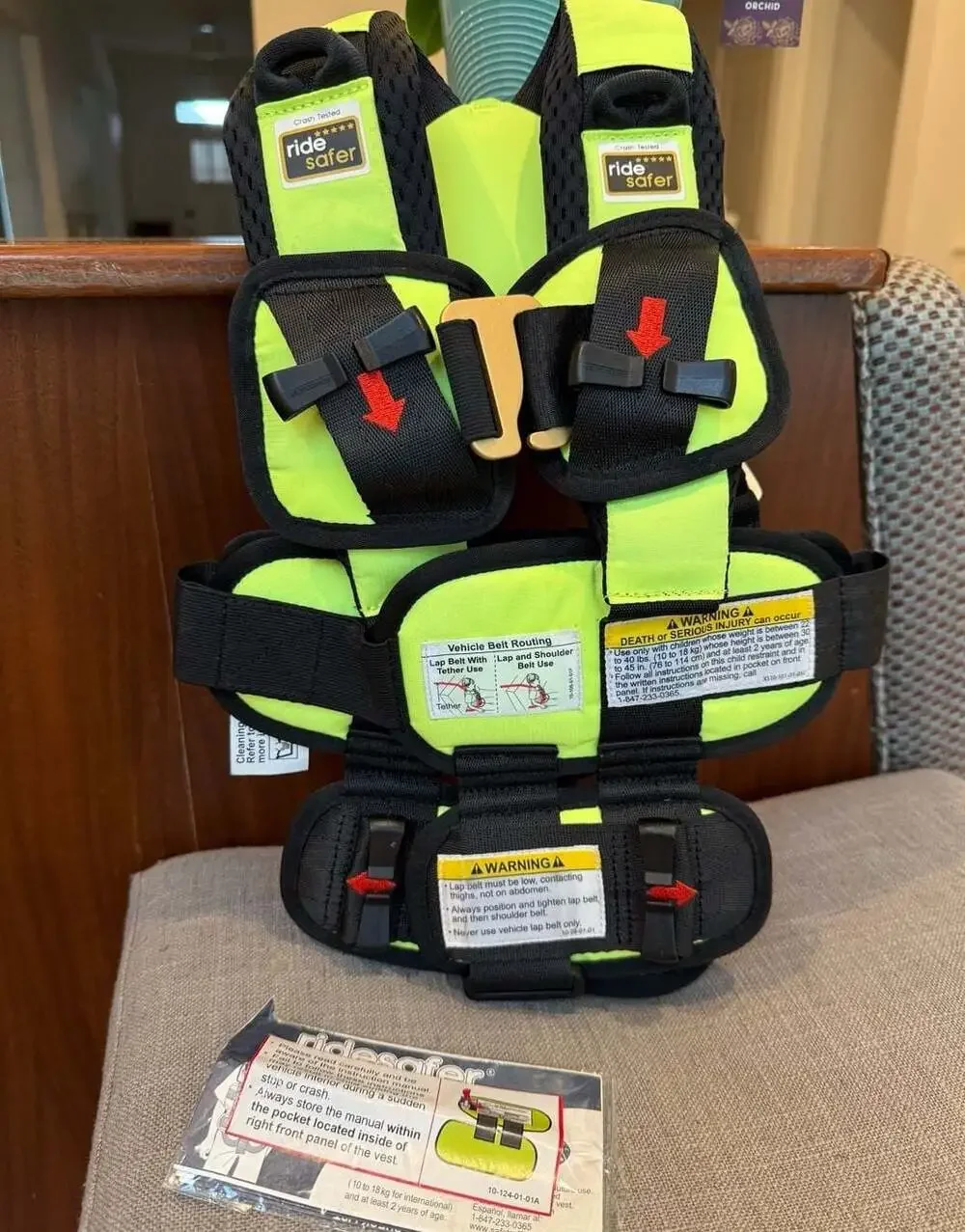 RideSafer Gen 5 Child Travel Seat Vest XS Yellow JD14001YEB